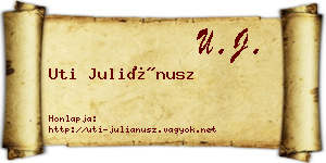 Uti Juliánusz névjegykártya
